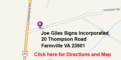 Joe Giles Signs Location Map